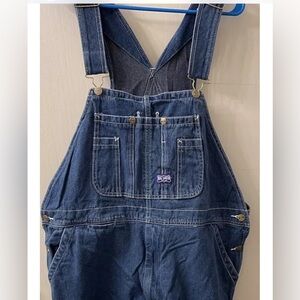 Big Smith Overalls 44 X 32 Blue Men Denim Bib Jeans Carpenter Farm